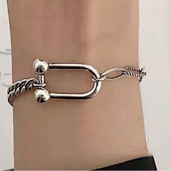 Sterling Silver Horseshoe Necklace Bracelet Ring Set Matching Bundle HorseBit - Picture 5 of 11